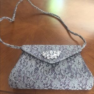 Silver women’s shoulder purse